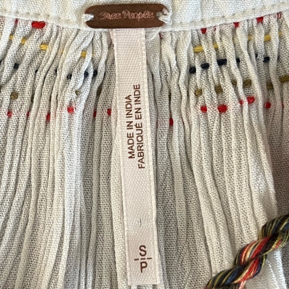 Free People‎ White Embroidered Maxi Dress Boho Cottagecore Hippy Y2K Romance 43” - Picture 4 of 14